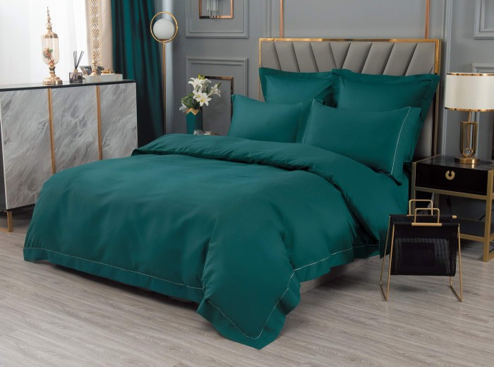 Дайкири (бирюза) Евро Комплект постельного белья сатин