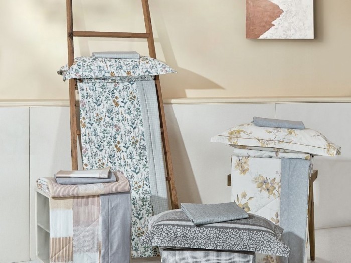 Комплект с летним одеялом полуторный из печатного сатина 160х220 см, 2224-OSPS