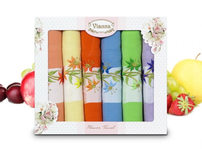 Набор кухонных полотенец Vianna Flower Towel (45x65 - 6 шт) 8056-02