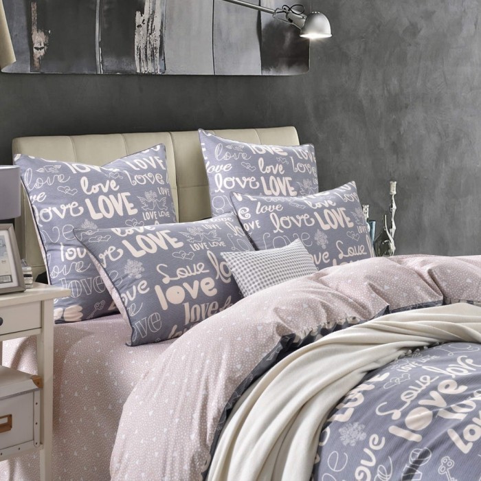 Love (розовая) Комплект постельного белья сатин 7Е