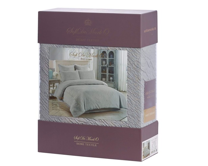 Саманта (серая) Комплект постельного белья жатка Евро 4н