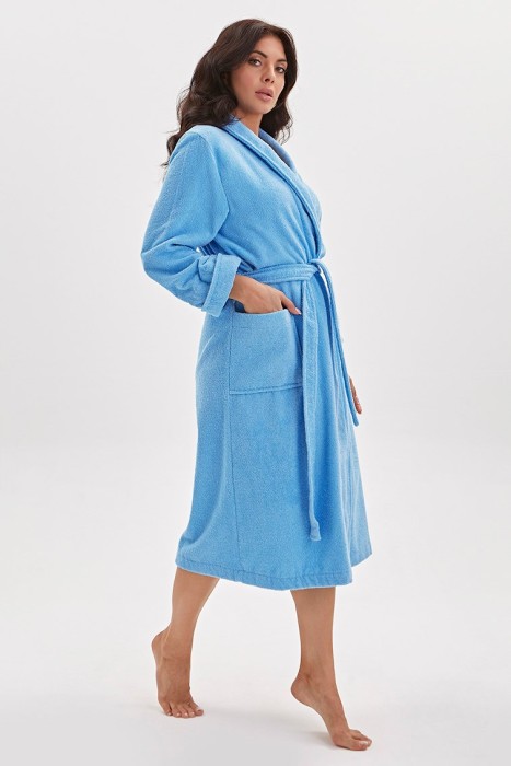 Махровый халат Mono (E 701) Голубой