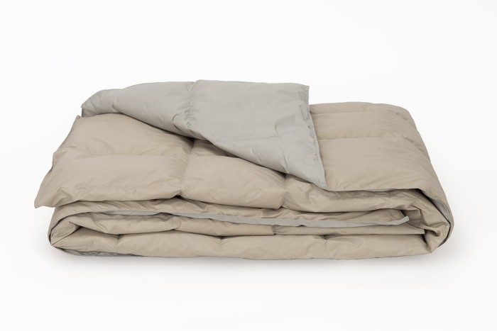 Дорожный плед пуховый Travel Plaid Grass grey-beige 140х200