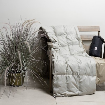 Дорожный плед пуховый Travel Plaid Grass grey-beige 140х200