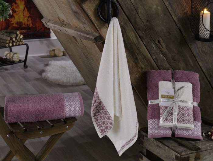 KARAT (крем-брусничный) 50x90-70х140 Комп. полотенец