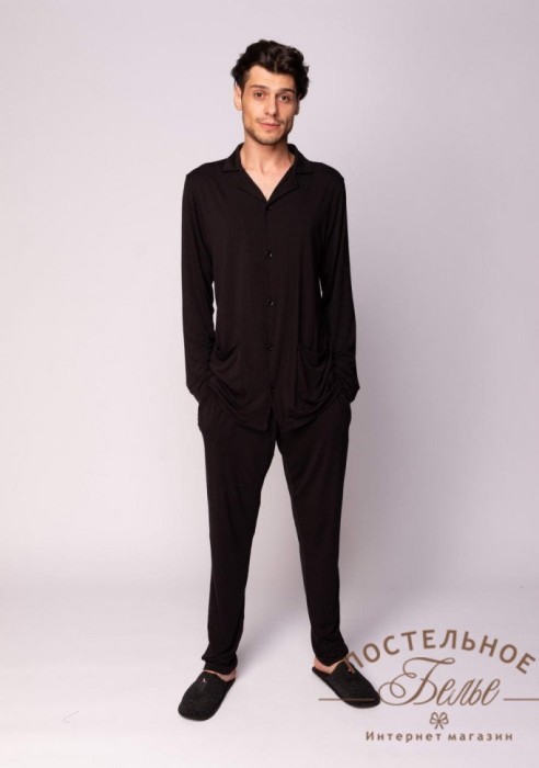 Адам пижама мужская черная XL