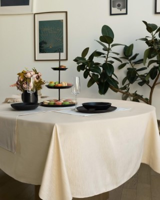 Джинни кремовая Скатерть круглая 160см