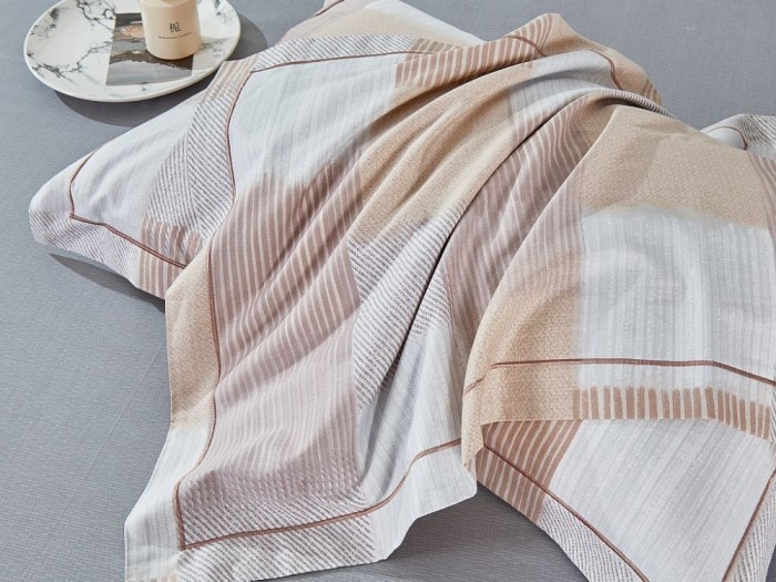 Комплект с летним одеялом cемейный из печатного сатина 160х220 см, 2224-2OSP