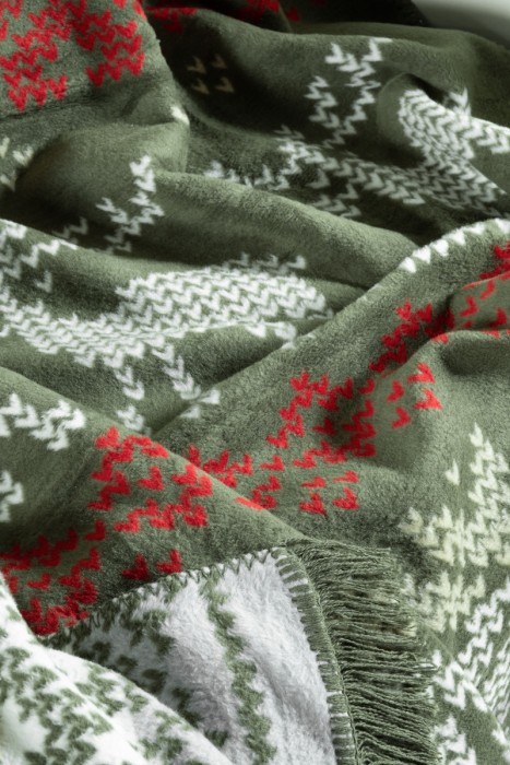 Плед Arya из Хлопка Зеленый