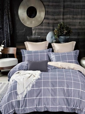 Постельное белье Kingsilk L-05-3 евро серо-синий