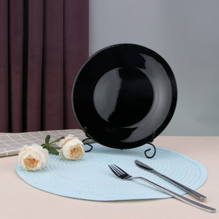 Набор обеденных тарелок Arya из опалового стекла 6 ед Globe Черный