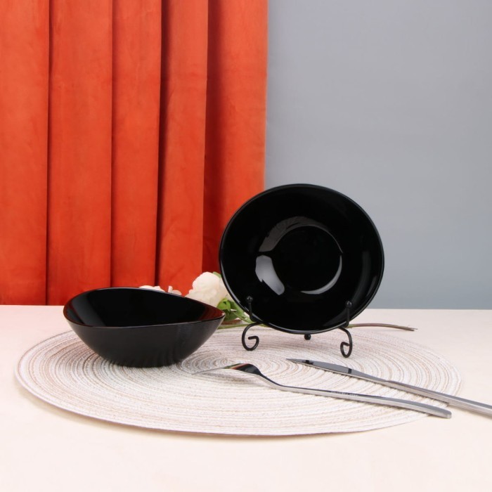 Набор салатников Arya из опалового стекла 6 ед Ellipse Черный