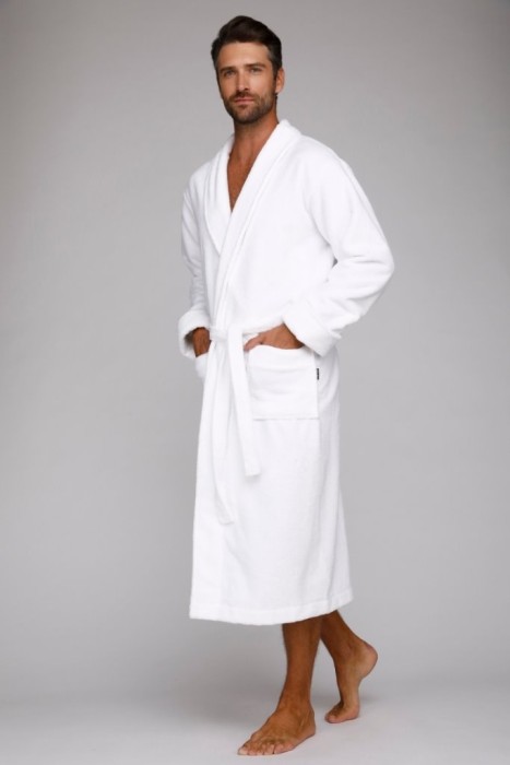 Махровый халат унисекс King&Queen Power (E 303) Белый
