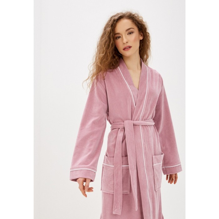 Венера L (пудра) Халат велюровый