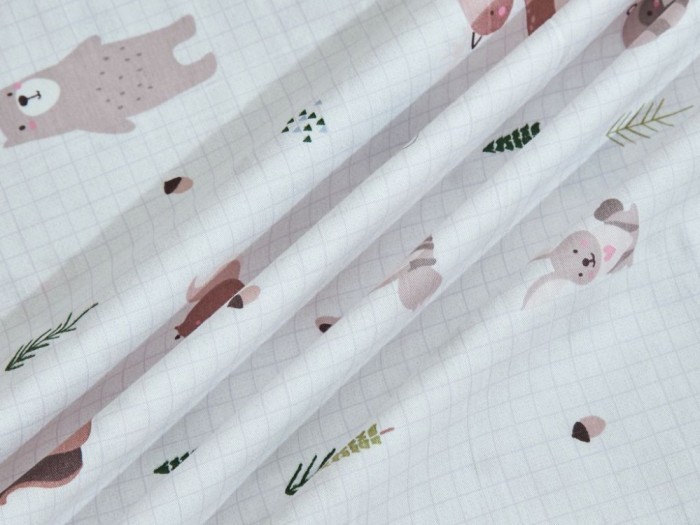 Комплект постельного белья 1,5-спальный, печатный сатин 2174-4S