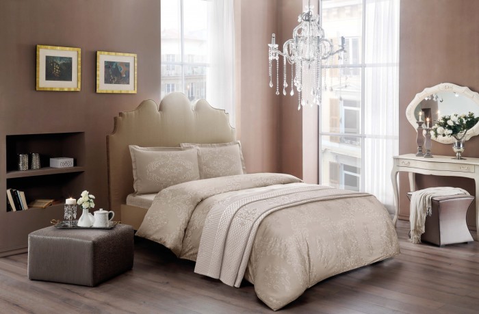 Постельное белье TAC SATEN ANGEL евро золотой