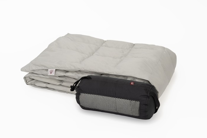 Дорожный плед пуховый Travel Plaid Grass grey 140х200