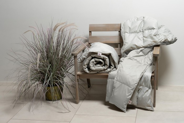 Дорожный плед пуховый Travel Plaid Grass grey 140х200