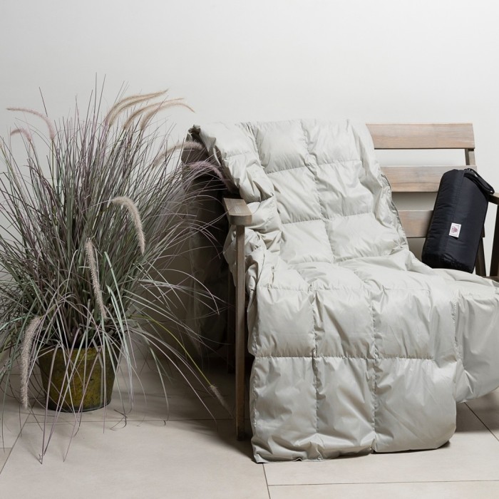 Дорожный плед пуховый Travel Plaid Grass grey 140х200