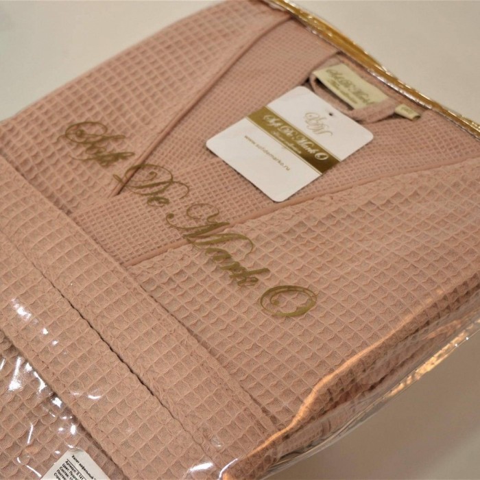 NEVA  XL (пудра) Халат вафельный кимоно