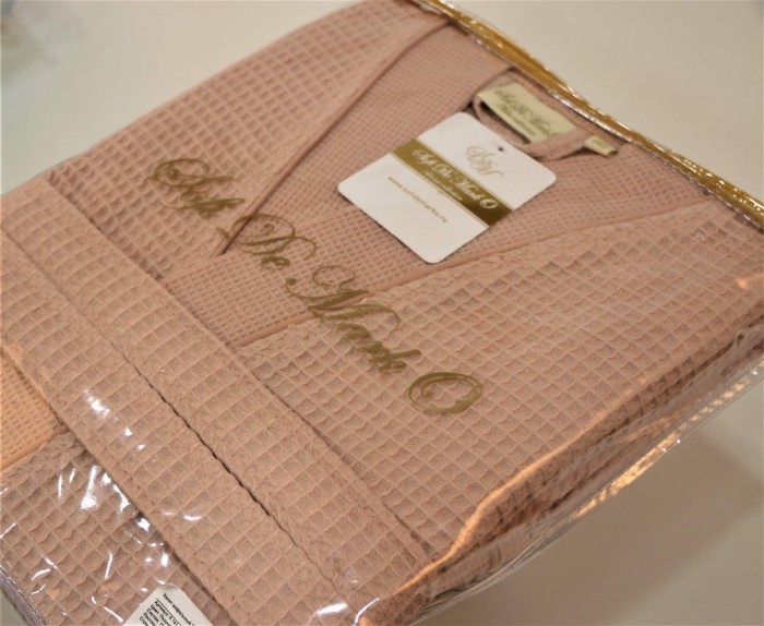 NEVA  XL (пудра) Халат вафельный кимоно