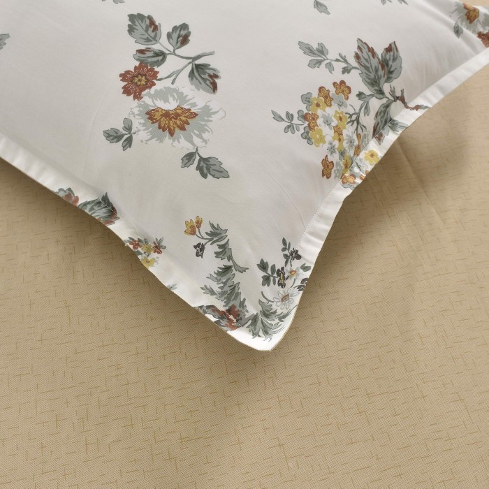 Шарли (беж) Комплект постельного белья сатин Евро 4н