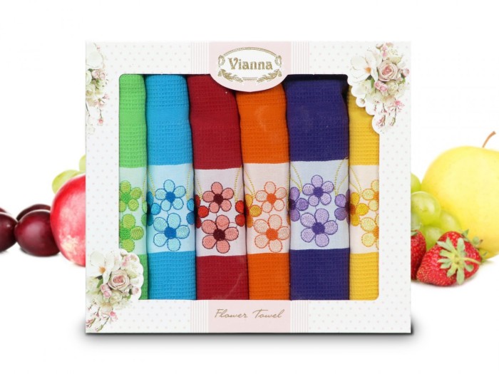 Набор кухонных полотенец Vianna Flower Towel (45x65 - 6 шт) 8056-03