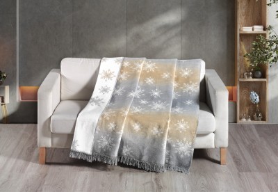 Плед Arya из Хлопка Серый, бежевый