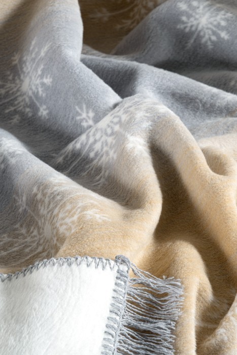 Плед Arya из Хлопка Серый, бежевый