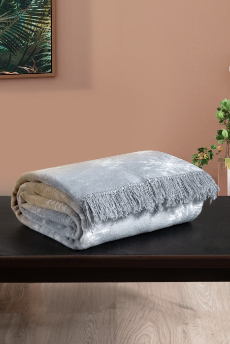 Плед Arya из Хлопка Серый, бежевый