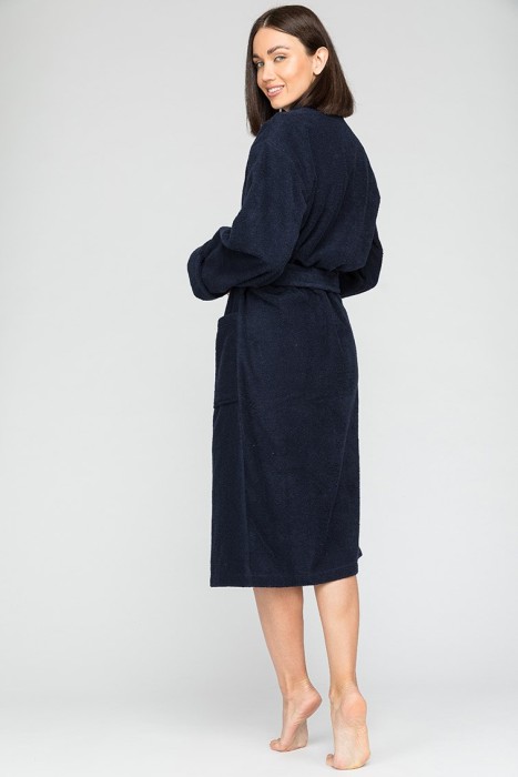 Махровый халат унисекс King&Queen Power (E 303) Темно-Синий