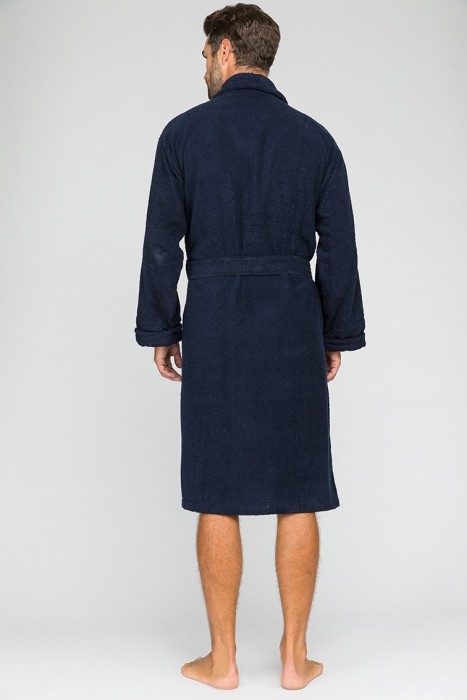 Махровый халат унисекс King&Queen Power (E 303) Темно-Синий
