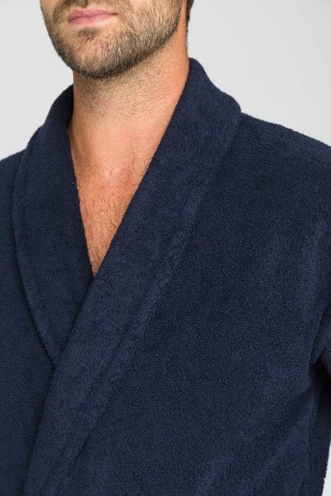 Махровый халат унисекс King&Queen Power (E 303) Темно-Синий