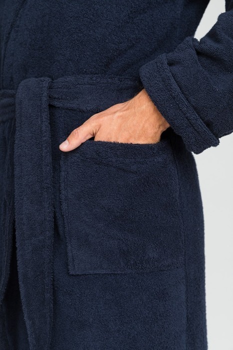 Махровый халат унисекс King&Queen Power (E 303) Темно-Синий