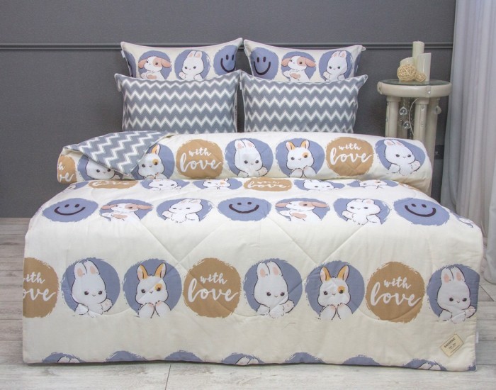 Постельный набор Степашка (жемчужный графит) Print Cotton полуторный
