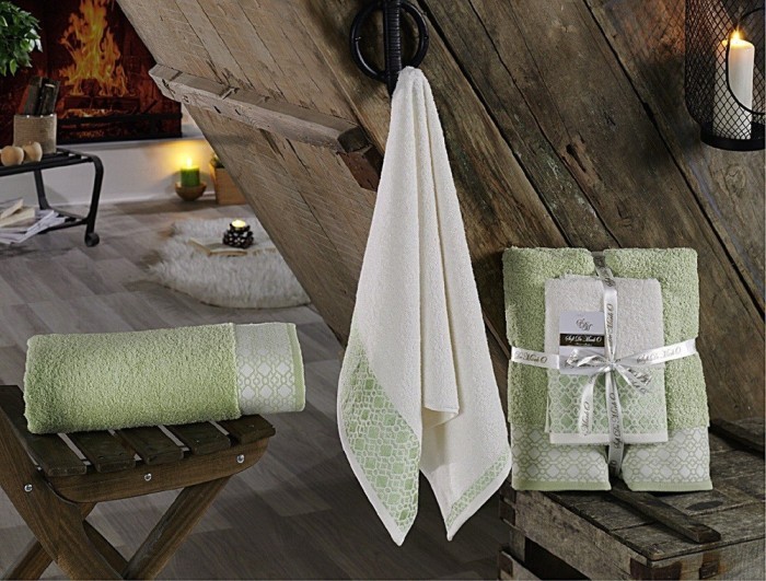 KARAT (крем-св.зел) 50x90-70х140 Комп. полотенец