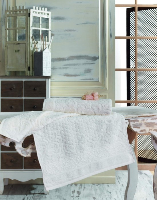 ANJI (крем) 50х90 Полотенце Жаккард