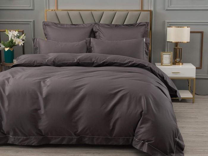 Дайкири (антрацит) Евро Комплект постельного белья сатин