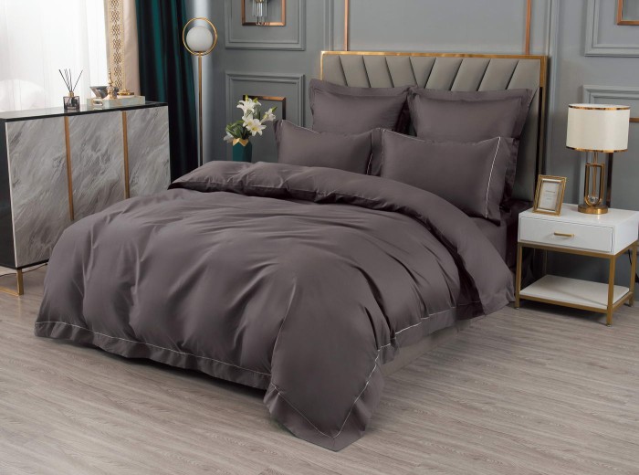 Дайкири (антрацит) Евро Комплект постельного белья сатин