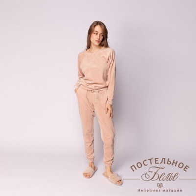 Лорен женский костюм велюровый чайная роза S