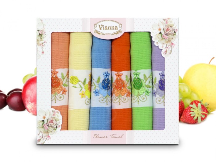 Набор кухонных полотенец Vianna Flower Towel (45x65 - 6 шт) 8056-04