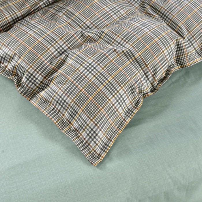 Лавр (серый) Комплект постельного белья сатин Евро 4н