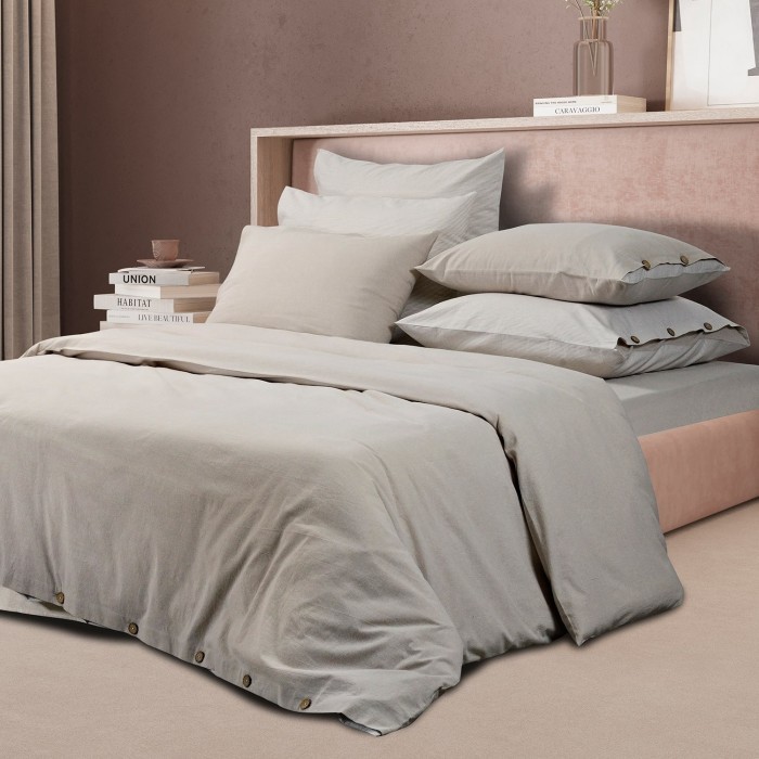 Постельное бельё Sharmes  "Rustic melange" 1,5 спальный (бежевый)