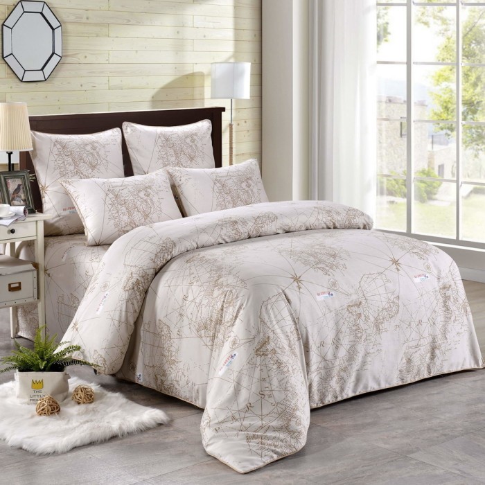 Атлас Комплект постельного белья сатин Евро 4н