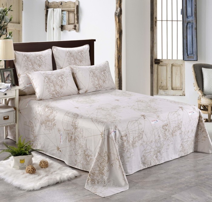 Атлас Комплект постельного белья сатин Евро 4н