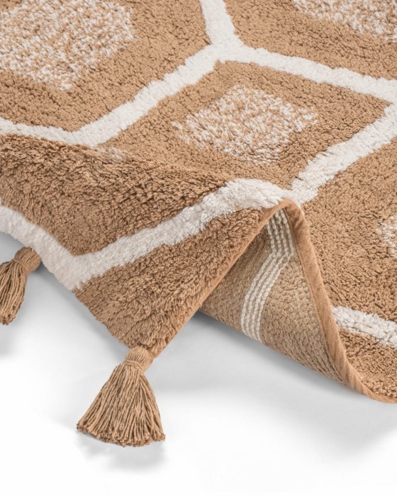 Коврик для ванной Arya Lee Коричневый, Белый