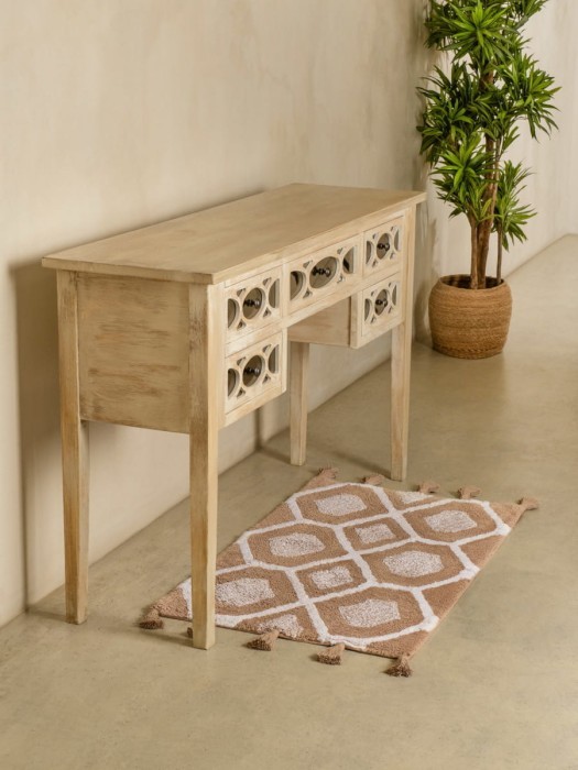 Коврик для ванной Arya Lee Коричневый, Белый