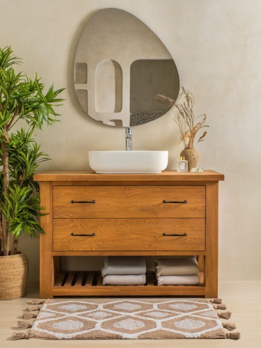 Коврик для ванной Arya Lee Коричневый, Белый