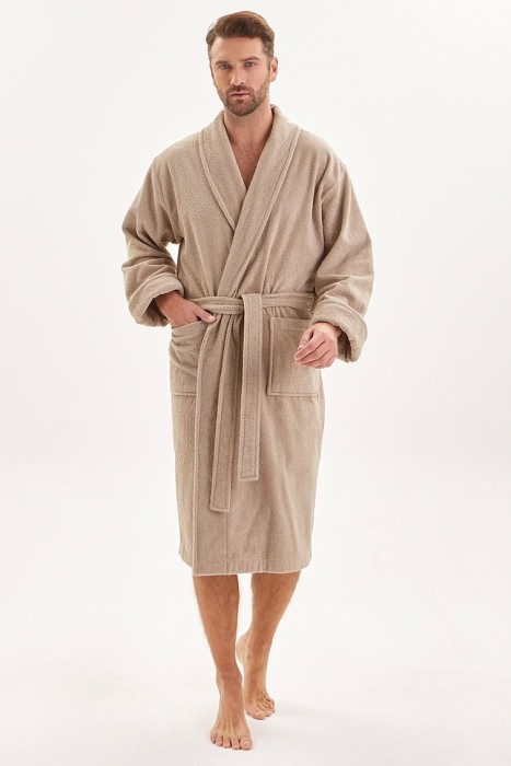 Махровый халат унисекс Heaven (E 363) Бежевый