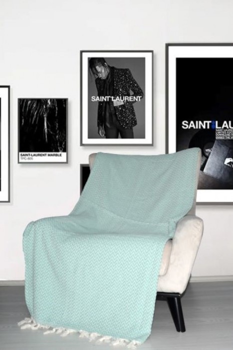 Плед JANSU цвет Мята (Mint) 155x200